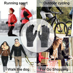 3 Pairs Winter Warm Gloves Touch Screen Knitted Gloves Outdoor Sports Windproof
