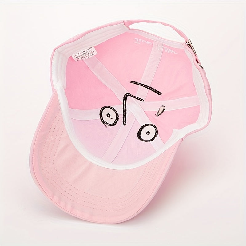 Cartoon Embroidery Pink Baseball Cap Funny Dad Hats for Women