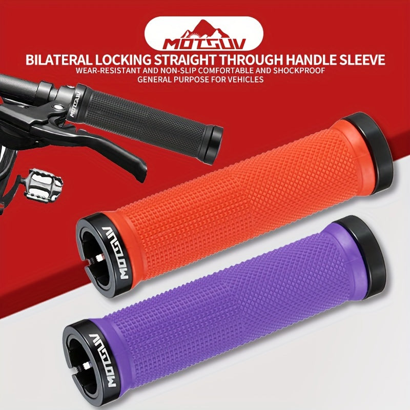 MTB Handlebar Grips Aluminum Locking Non-slip Shock Absorption
