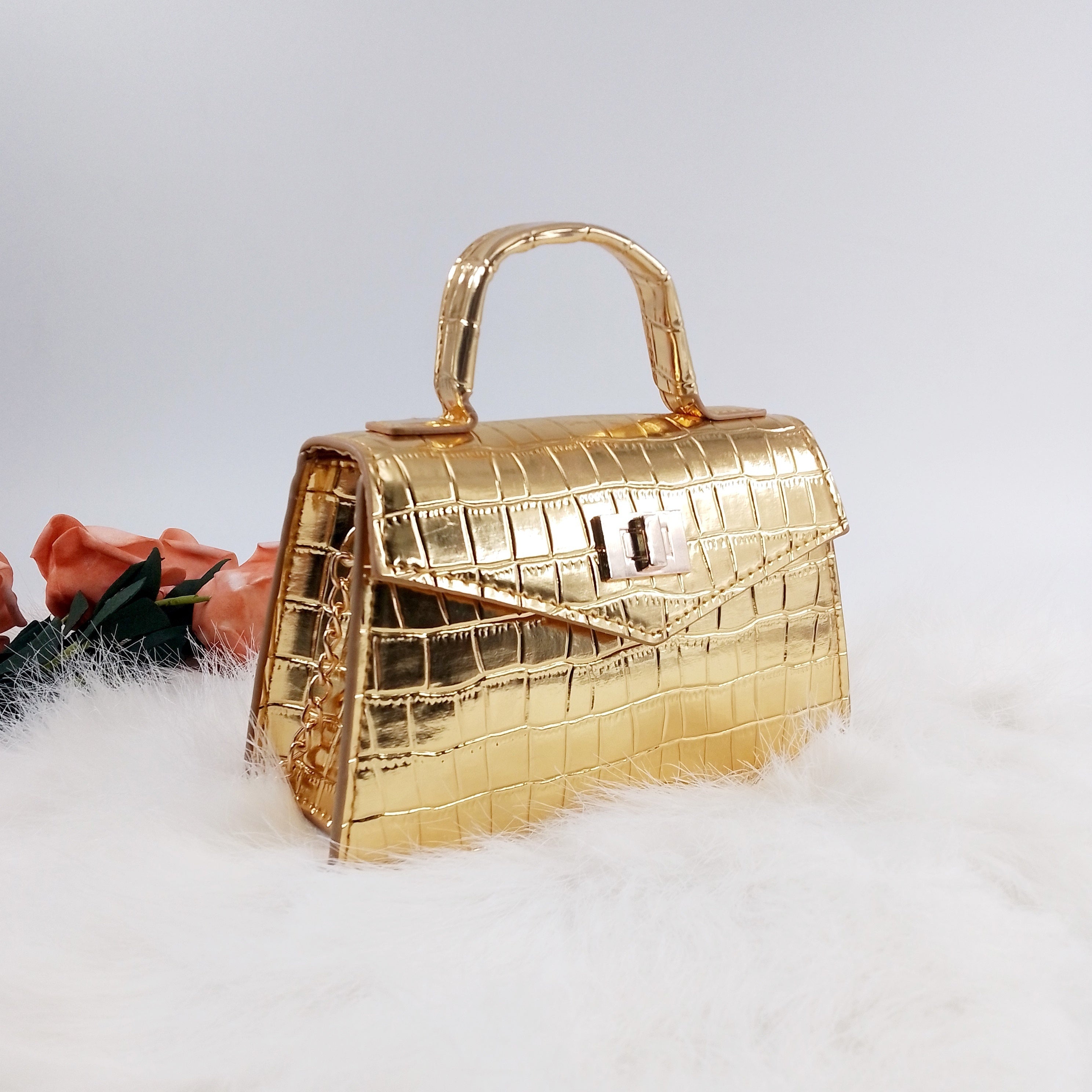 Casual Crocodile Pattern Small Handbag For Girls