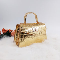 Casual Crocodile Pattern Small Handbag For Girls