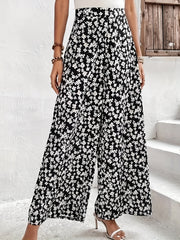 Floral Wide Leg Pants Boho High Waist Spring Summer Women's Clothing