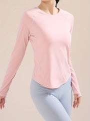 Moisture Wicking Yoga Top with Thumb Holes
