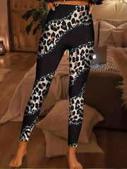 Colorblock Leopard High Rise Skinny Leggings
