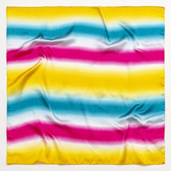 Striped Block Bandana Gradient Silk Square Scarf