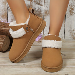 Women's Plush Lined Thermal Snow Boots Non Slip Flat Outdoor Shoes