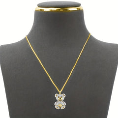 CZ Bear Necklace Girl Animal Accessories