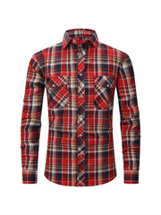 Men's Plaid Long Sleeve Button Down Shirt