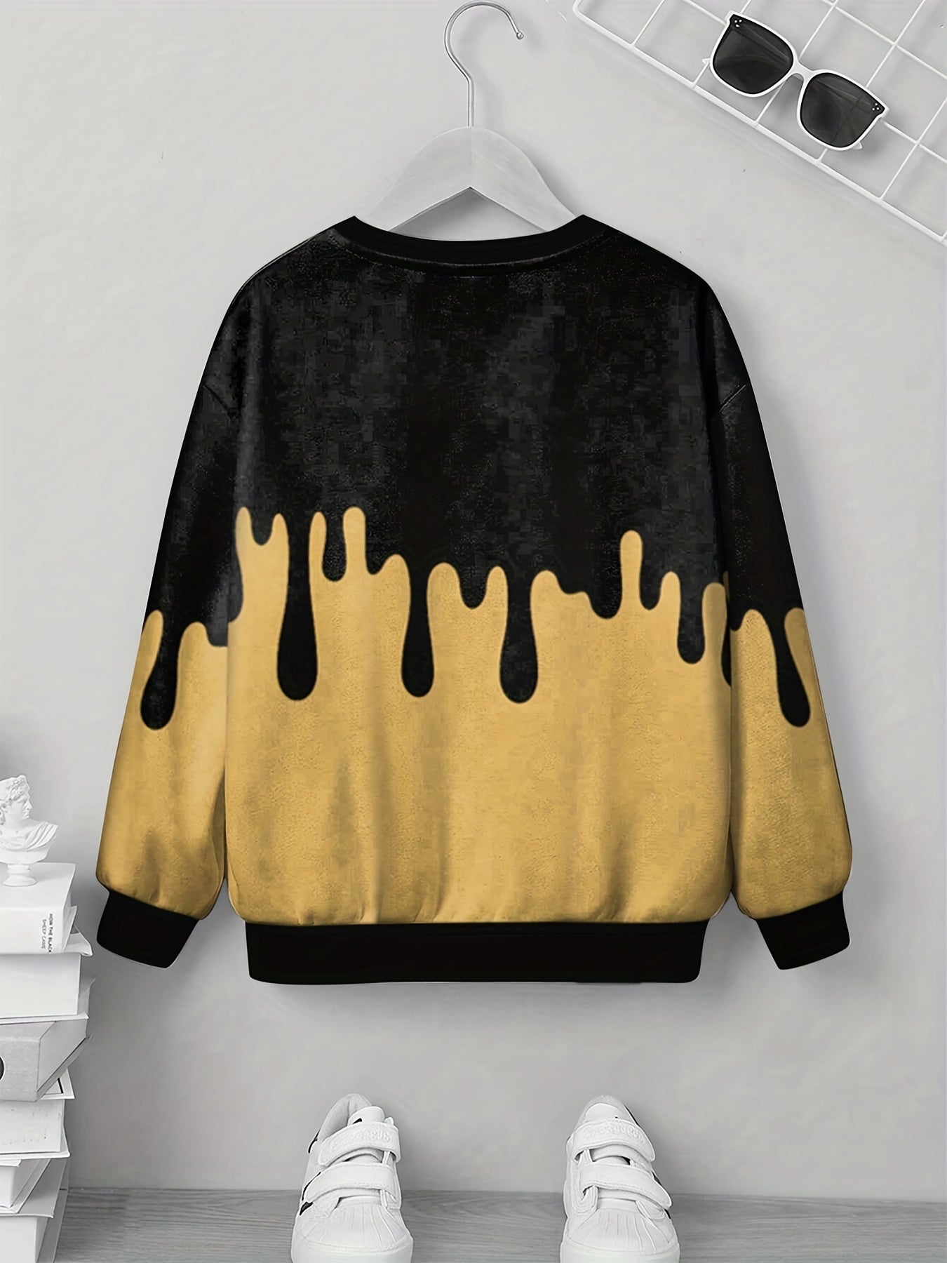 Teens Contrast 3D Print Sweatshirt Kids Casual Streetwear