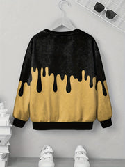 Teens Contrast 3D Print Sweatshirt Kids Casual Streetwear