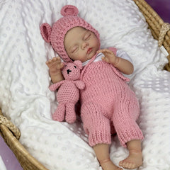 19inch Reborn Baby Doll Girl Vinyl Limbs Body Asleep Doll Pink Set Gift