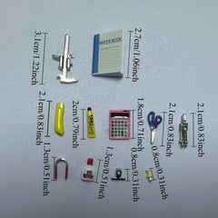 1:12 Dollhouse Stationery Set with Mini Notebook and Thumbtack