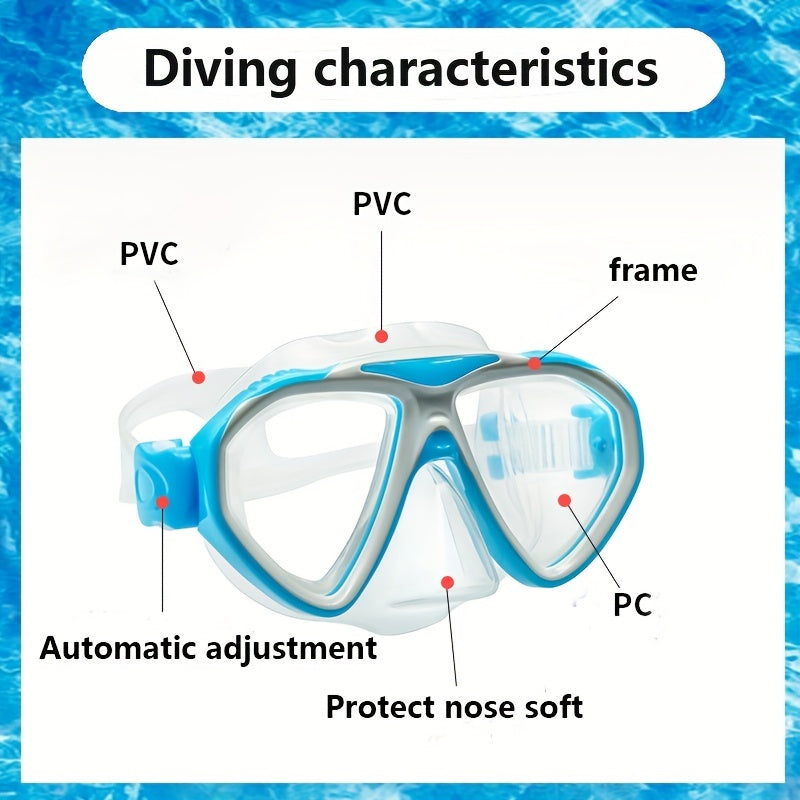 Swimming Mask Waterproof Diving Goggles Nose Protector Diving Mask