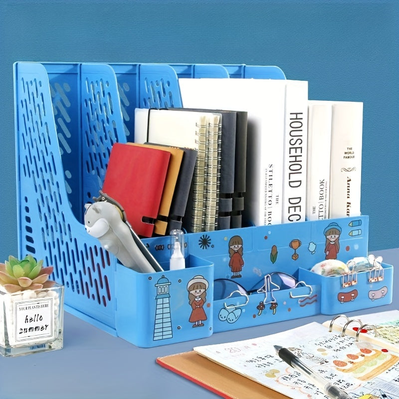 Desktop Bookshelf A4 File Storage Box Folder File Shelf Archive Storage Rack