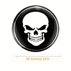 4pcs Skeleton Skull Car Wheel Center Hub Cap Stickers 56mm Car Accessories