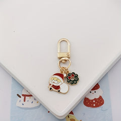 Christmas Elk Santa Keychain Car Pendant Gift Zipper Bag Ornament Key Chain