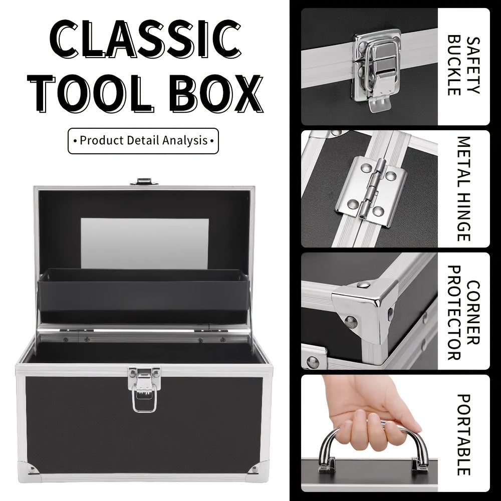 Portable Aluminum Makeup Case Cosmetic Organizer Box