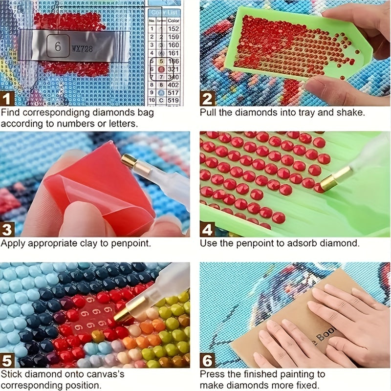 DIY 5D Diamond Painting Stickers Full Round Drill Art Home Decor