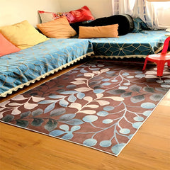 Modern Leaf Print Area Rugs Soft Carpet Easy Maintenance Washable