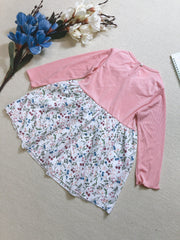Floral Ruffle Collar Long Sleeve Dress For Girls