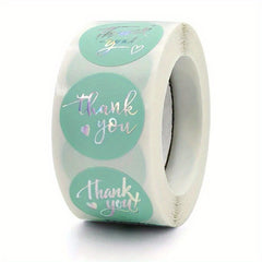 500pcs Thank You Stickers Rainbow Silvery Gilding Art Stickers