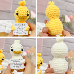 Fabric Crochet Duck Toy Lucky Duck with Yellow Beak Birthday & Party Decor