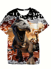 Boys' Dino Graphic T-Shirt for Summer Fun