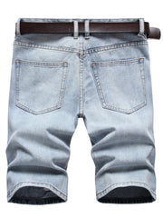 Men's Casual Ripped Denim Street Style Skinny Shorts
