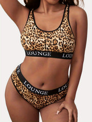 Leopard Print Bra & Panty Lingerie Set