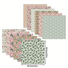 12pcs Flower Dot Marble Pattern DIY Material Scrapbook Background Paper