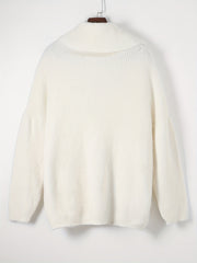 Solid Eyelash Long Sleeve Turtle Neck Jumper