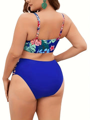 Tropical Print Push Up Bikini Set