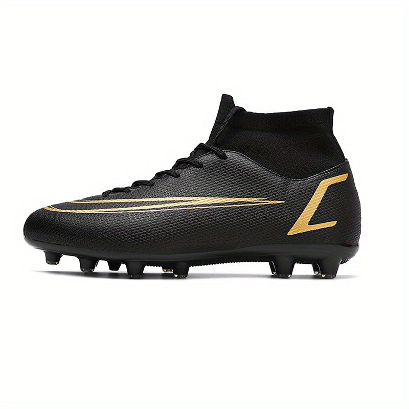 Men's Striped Lace-up Spike Soccer Cleats - Outdoor Rubber Sole