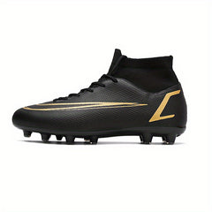 Men's Striped Lace-up Spike Soccer Cleats - Outdoor Rubber Sole