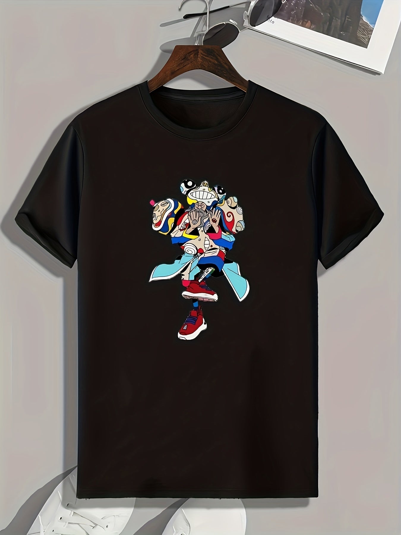 Cartoon Print Men's Sports Tshirt Graphic Tee Summer Outdoor Fitness Clothes