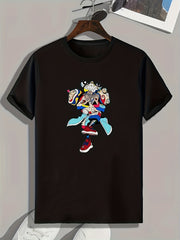 Cartoon Print Men's Sports Tshirt Graphic Tee Summer Outdoor Fitness Clothes