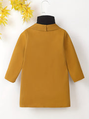 Toddler 2pcs Turtleneck Top & Long Coat Set for Spring Fall