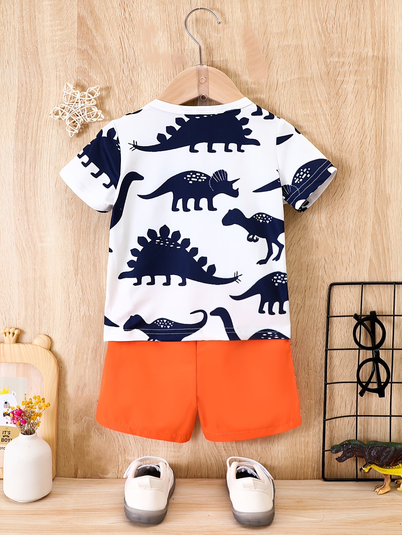 Baby Boy's Cartoon Graphic T-shirt & Shorts Set Kid's Outfit