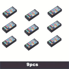 9pcs Printed Parts Modern Mobile Phone Model Assembly Toy
