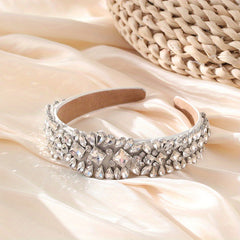 Baroque Colorful Rhinestone Headband Glitter Head Hoop Wide Headdress Hair Acces