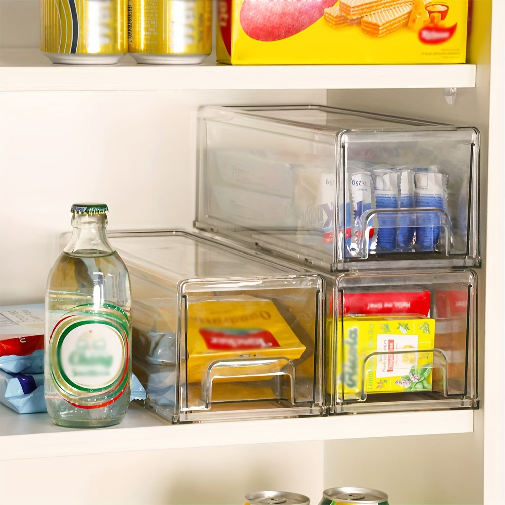 Clear Plastic Refrigerator Storage Box for Fruits Vegetables Drinks Organizers