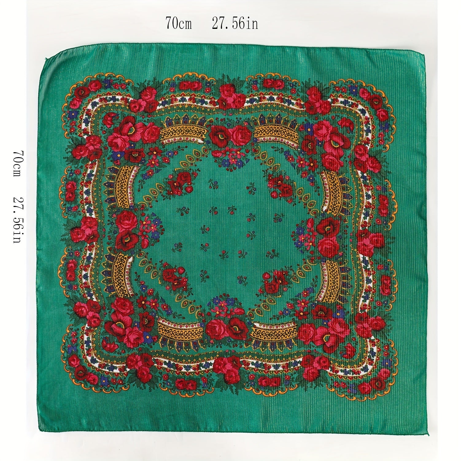 Boho Flower Print Bandana Vintage Scarf Classic Neckerchief