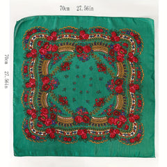 Boho Flower Print Bandana Vintage Scarf Classic Neckerchief