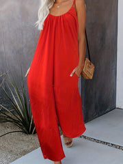 Ruched Spaghetti Strap Jumpsuit Women's Clothing