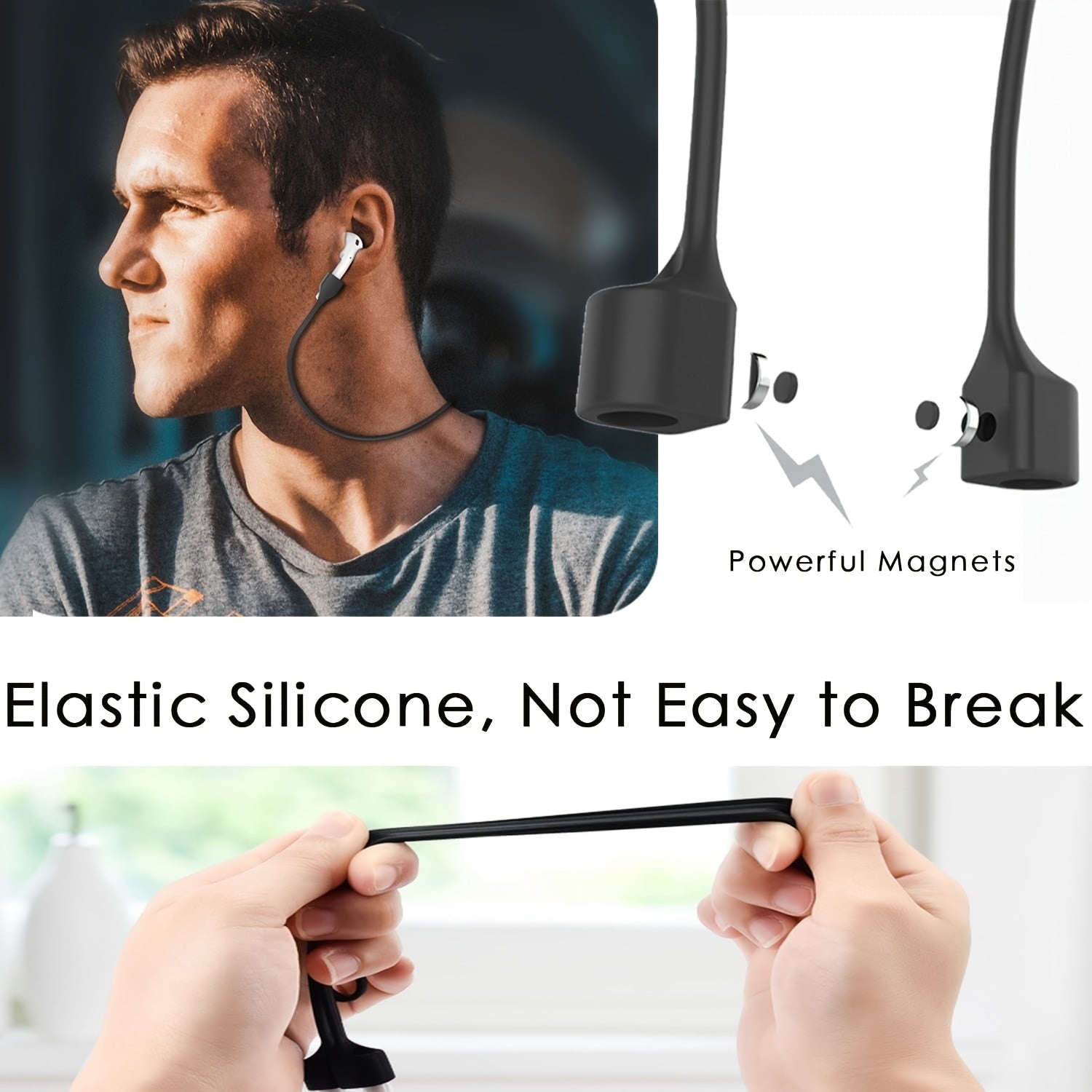 Colorful Magnetic Anti Lost Straps for AirPods Soft Silicone Sports Lanyard