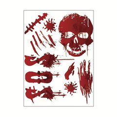 Halloween Wall Stickers Blood Handprint Footprint Bat Window Stickers