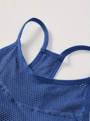 2 Pack Women's Plus Size Sports Bras Set - Mesh Padded Racer Back