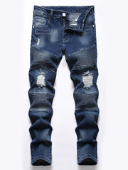 Boys Distressed Stretch Skinny Slim Fit Denim Pants Kids Clothes