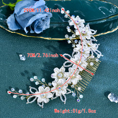 Retro Princess Style Bridal Hair Comb with Sweet and Floral Design