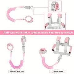 2-In-1 Pink Toddler Leash & Wrist Link - 2.5m Length